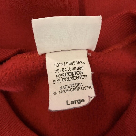 Vintage 90s Hard Rock Cafe Los Angeles LA Red Sweatshirt Large Sturdy Sweats B22 - Picture 8 of 9